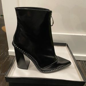 Misguided Black bootie with silver accents
